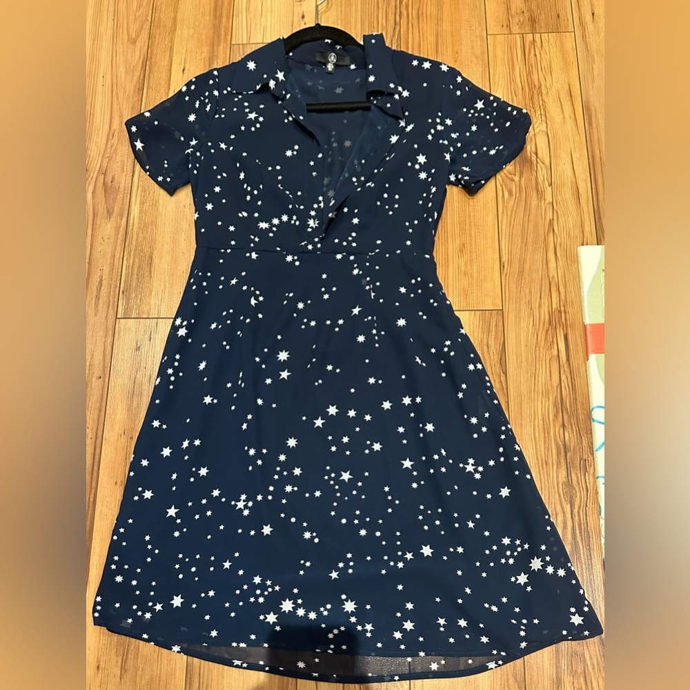 Missguided Midnight Navy Star Dress